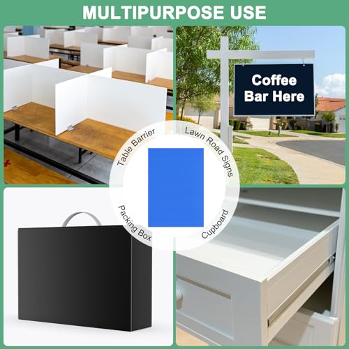 Image of M METERXITY 5-Pack Corrugated Plastic Sheets, 22 Inch x 14 Inch Waterproof Blank Corrugated Poster Board Yard Signs for Garage Sale /Office /Classroom /Party /Lawn Sign Road [5mm Thick, Blue]
