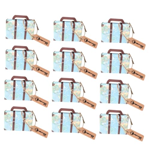 DECORNIJIA ラッピングになキャンディボックス 持ち運び便利なスーツケース型 ボックス クラフト紙製で再利用可能 クリスマスやパーティーの