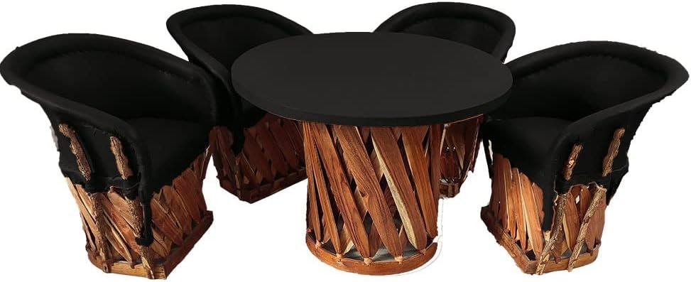 Traditional Dining Room with Equipales Furniture handmade by Equipales San Jose Ideal for Home, Bar, Restaurant, Office, Hotel, Patio, Garden, Kitchen (Caramel)