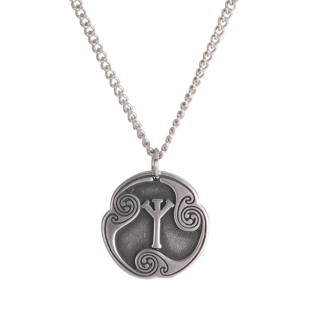 Collier Pendentif Rune Runestones Feoh Fabrication Française (Etain