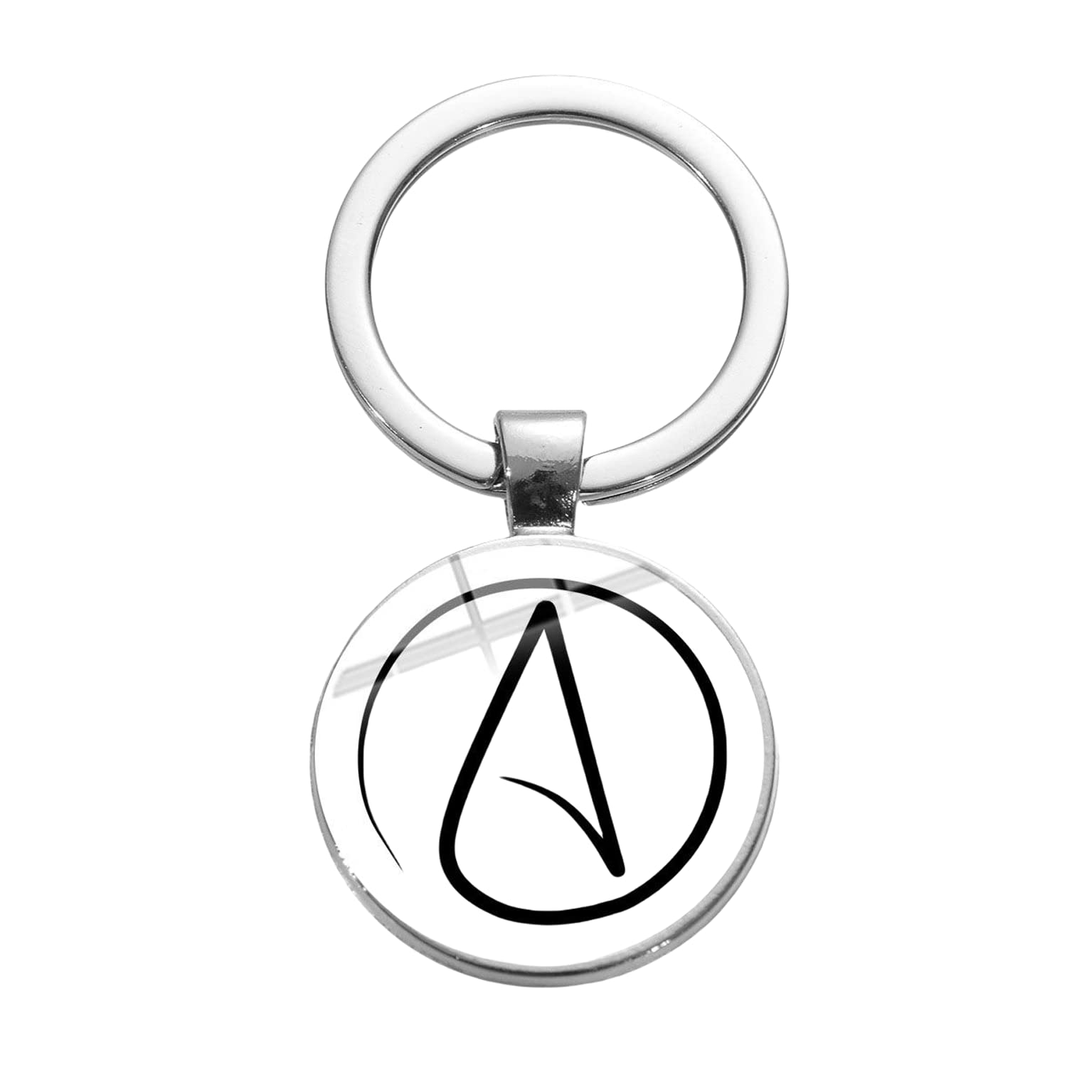ZEIA3 Atheist Atom Keychain Atheism Symbol Glass Cabochon Pendant Key Chain Ring Alloy