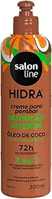 Salon Line, Creme para Pentear, Hidra, Óleo de Coco 3 em 1, Vegano - Para Cabelos Ondulados, Cacheados e Crespos, 300ml