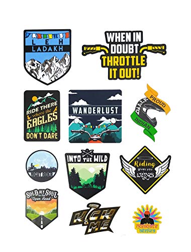 Bike Stickers Leh Ladakh Bike Vinyl, Multi Decals Tool Box Helmet Stickers, Full Sheet-Self-Adhesive