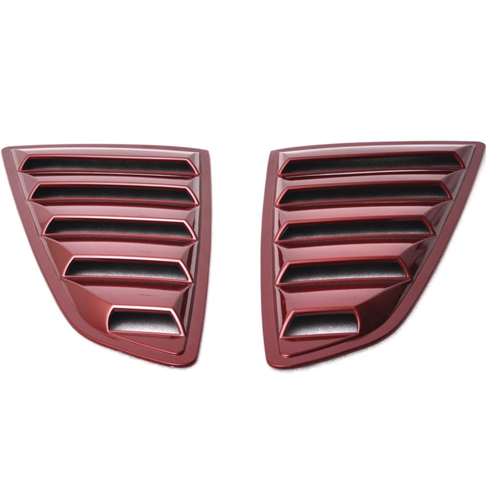 IKON MOTORSPORTS Window Louver Compatible with 2015-2023 Ford Mustang, Factory Style Paint RR Ruby Red Side Window Louvers