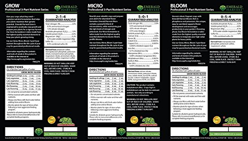 Emerald Harvest Grow, Micro, Bloom Fertilizer Combo, 0.95 L