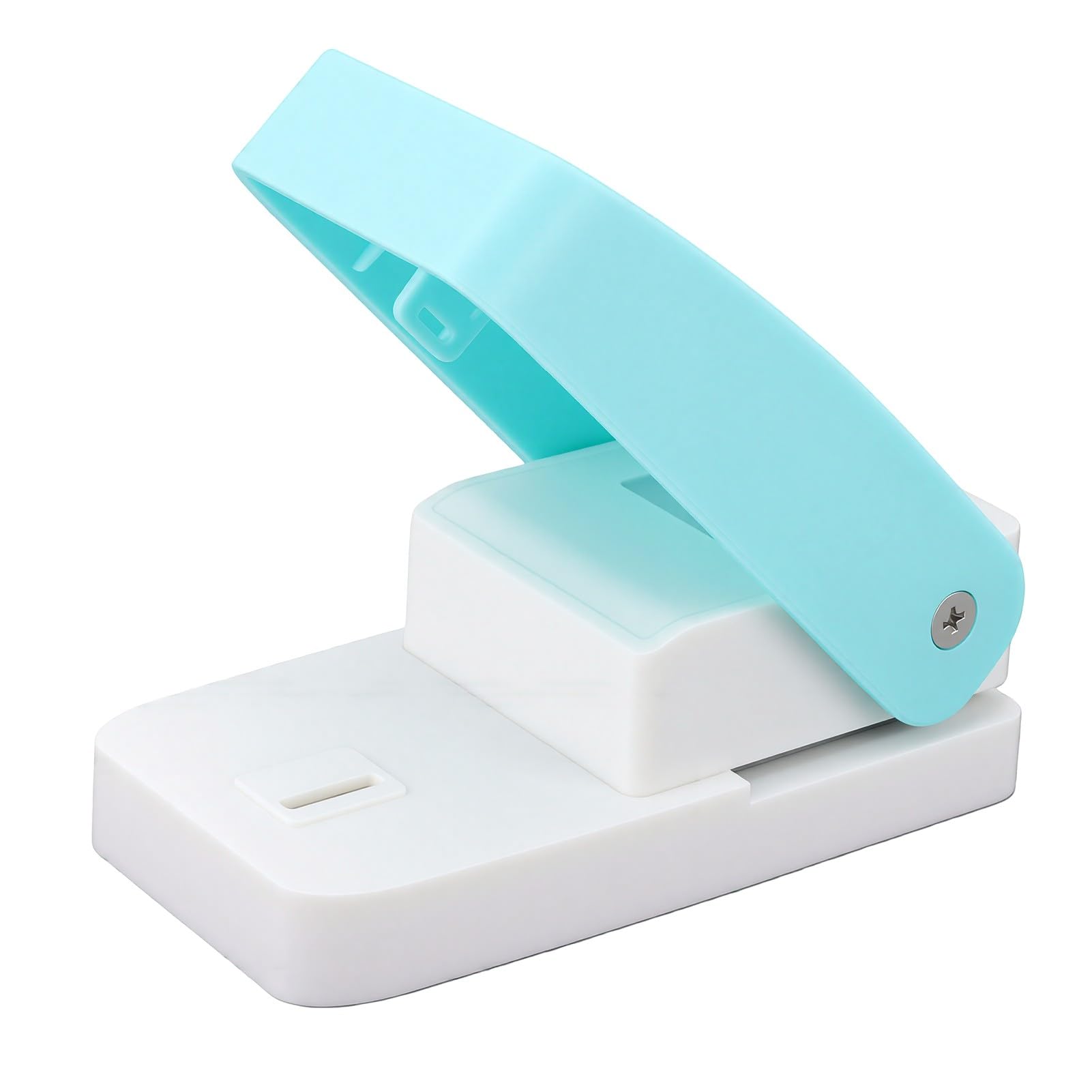 SIXRUN Perforatore per Timbri con Azione a Leva Perforatore per Carta in Plastica e Acciaio Inossidabile 38,1 Mm Forma di Francobollo Quadrato Design con Serratura per la Creazione di Biglietti di