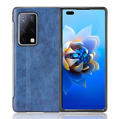 Jiajihua Funda Compatible con Huawei Mate X2,Compatible con Huawei Mate X2 [PU Textura de Cuero] [PU+PC+TPU] Funda Protectora de cámara 3 en 1 Blue