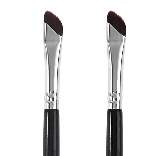 RMISODO 2 brochas de delineador de ojos en ángulo brochas de sombra de ojos de punta fina inclinada cepillo de maquillaje de gel con cerdas