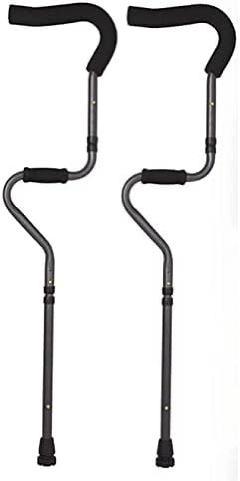 Stampelle da passeggio, stampelle pieghevoli in alluminio per adulti, ergonomiche regolabili in altezza, leggere, adatte per altezze 155-190,5 cm