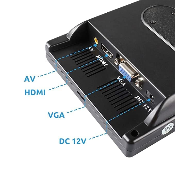 Image of 7 Inch Industrial Tft LCD Monitor Car CCTV Monitor Hdmi /Vga /Av Interface Rear View Monitor, Black