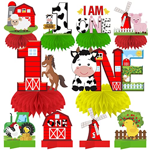 1st Birthday Farm Animals Table Topper Centerpiece Set - 15 Pieces With Sticks, Barnyard Theme Party Decor - View #7
