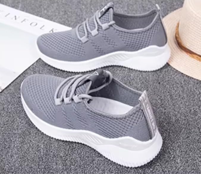 Women's Running and Walking shoes, Lightweight and Quick-Drying, Soft Bottom Trend Sports shoes, Comfortable and Breathable Lace-Up Athletic, spring summer autumn seasons, Anti-slip PVC Sole for Daily Wear4