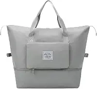 Bolsa Mala Dobrável Expansível e Impermeável Oxford – Ideal Academia e Viagem • Compartimento para Tênis/Roupas Molhadas • Alças Mão e Tiracolo Reforçadas