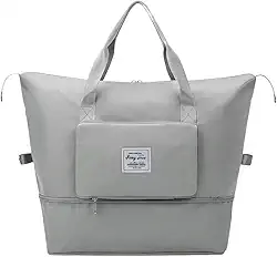 Bolsa Mala Dobrável Expansível e Impermeável Oxford – Ideal Academia e Viagem • Compartimento para Tênis/Roupas Molhadas • Alças Mão e Tiracolo Reforçadas