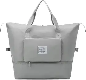 Bolsa Mala Dobrável Expansível e Impermeável Oxford – Ideal Academia e Viagem • Compartimento para Tênis/Roupas Molhadas • Alças Mão e Tiracolo Reforçadas