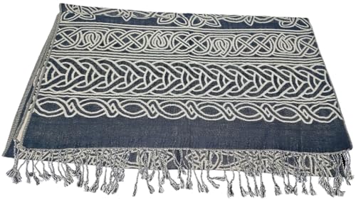 Knot Scarf for Women, Black/Tan Radiant Color Combinations, Celtic Knot Design, Made in Ireland Gift2