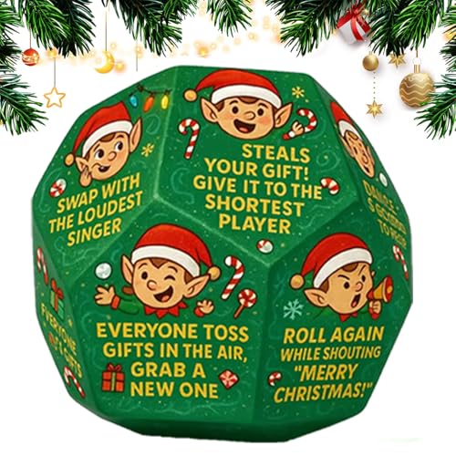 Hilarious Christmas Party Dice Game for Gift Exchanges! Fun White Elephant Game for Adults, Families, Holiday Gatherings - Great Stocking Stuffer for Men & Women