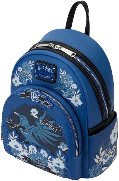 Loungefly Harry Potter Ravenclaw House Floral Tattoo Mini Backpack - Image 3
