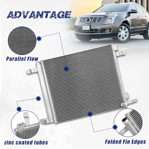 Image of Air Conditioning A /C Condenser Compatible with Cadillac SRX # 20981270, 22973655, GM3030294, 22872052, 4055, CN4055PFC