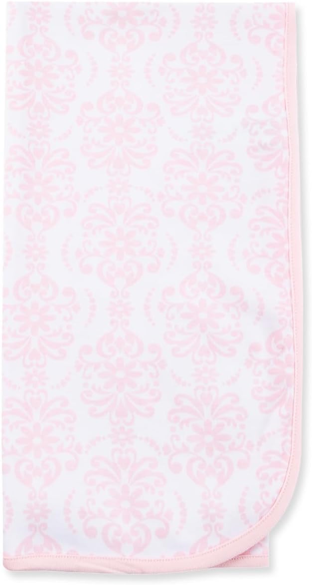 Little Me Unisex Baby Receiving Blankets - Damask Scroll Print, 30 X 27 Inches, 100% Cotton