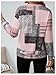 SOLY HUX Women's Color Block Printed Sweatshirt Half Zip Crew Neck Long Sleeve Casual Pullover Tops Pink Printed Small