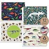 Twigs Paper - Assorted Dinosaur Greeting Cards - Stationery Cards with Envelopes - Thank You Card - Blank Note Cards - Greeting Cards for All Occasions - Made in USA (5.5 x 4.25, Set of 12)