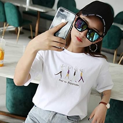 Amazon Co Jp 爆発のモデル韓国人女性脂肪の女性の年夏のシャツシャツ半袖tシャツの潮さんの貿易の世代 Color White Size M 服 ファッション小物
