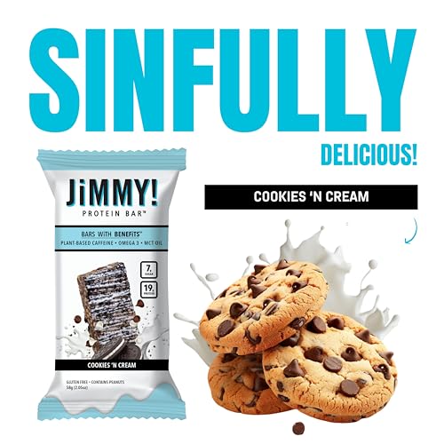 JiMMYBAR! Cookies N Cream Protein Bars 19g miniatura 5