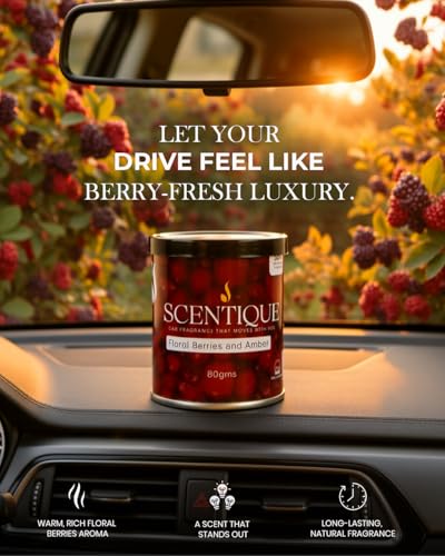 Image of Gel Based Car Air Freshener - Floral Berries & amber (80g) | Long Lasting Cup Holder Perfume Can | Strong Odor Eliminator | Automotive Interior Accessories;FBF