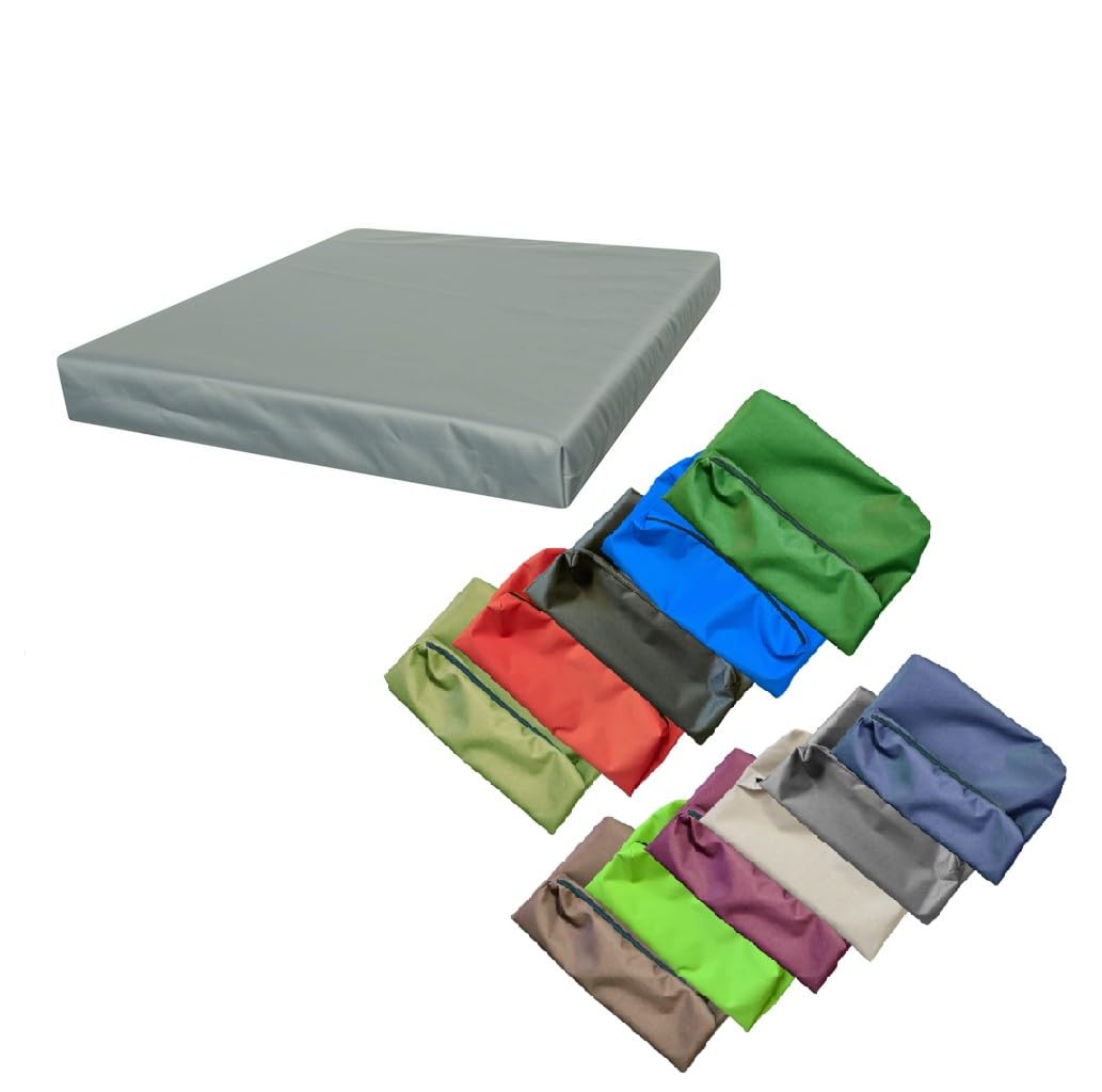 Goldstar 2" 5cm Thick Replacement Waterproof Seat Pad Cover Only For Rattan Chair Sofa Pad Outdoor Garden, 43 x 45 cm (17" x 18"), Silver/Grey