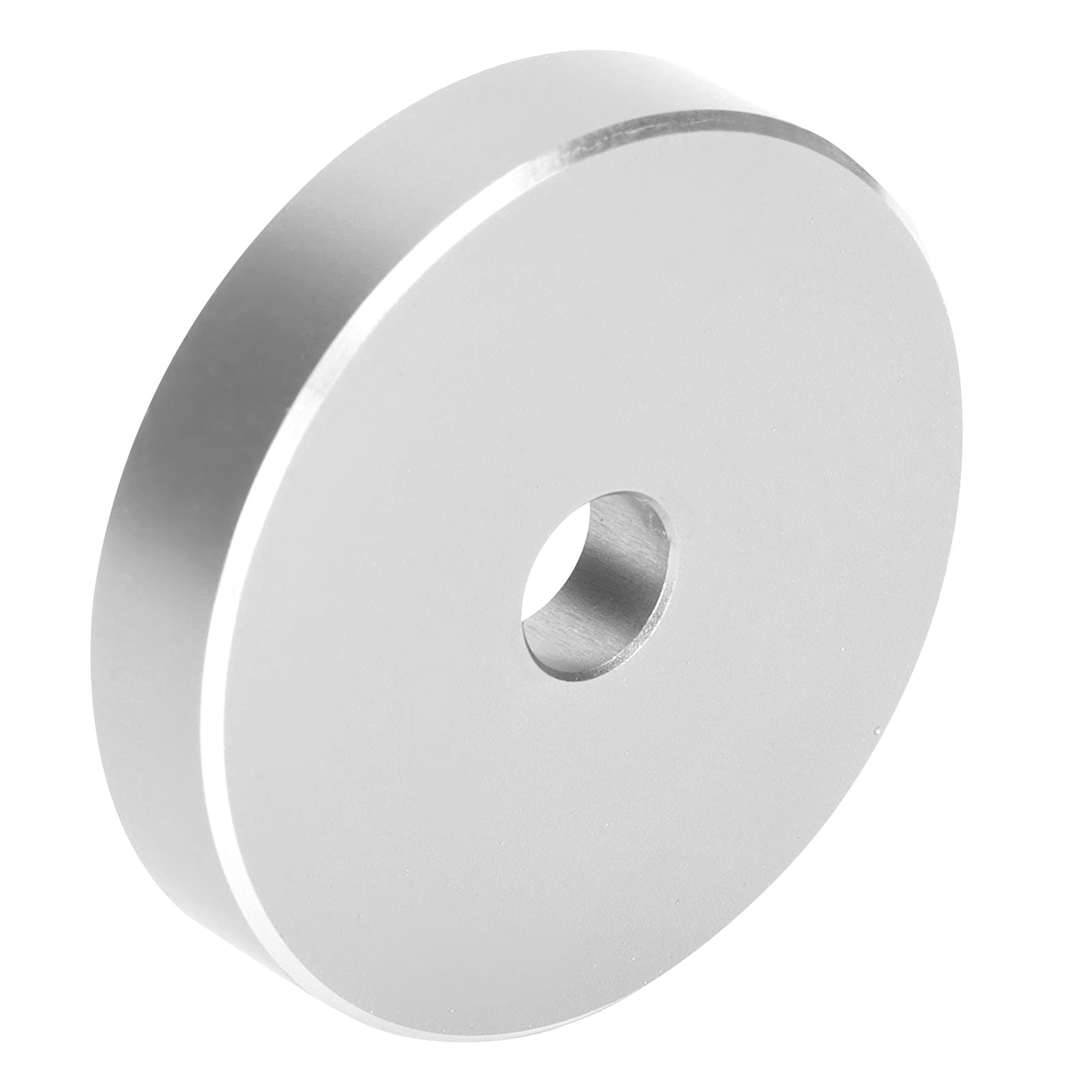Adattatore per 45 Giri/min, Morsetto per Dischi con Foro Grande 38mm x 8mm Alluminio per Giradischi 7 Pollici (Silver)