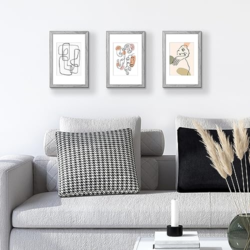 Image of upsimples 8x12 Picture Frame, Display Pictures 6x8 with Mat or 8 x 12 Without, Wall Hanging Photo Frames, Gray, 1 Pack