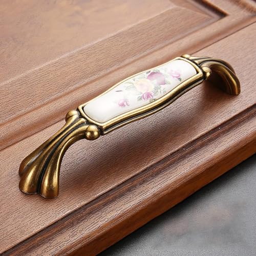 Cajón con arco bronce y herrajes decorativos vintage de 128mm para cocina 7