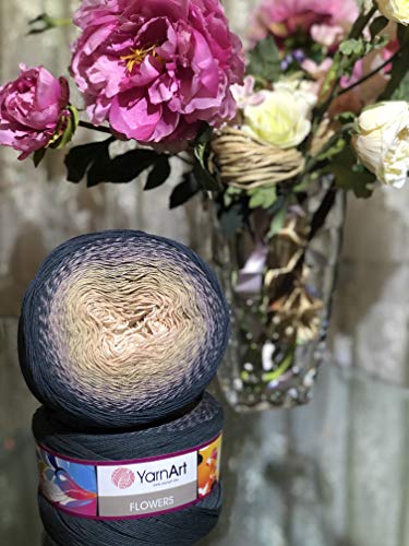 Image of Yarn Art YarnArt Flowers Yarn 55% Cotton 45% Acrylic 250gr 1094yds Multicolor Cotton Yarn Rainbow Crochet Yarn Spring Summer - 1 Fine Sport Skein (297)