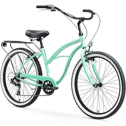 sixthreezero Around The Block Women's Beach Cruiser Bike, Hybrid Bicycle with Rear Rack