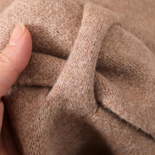 Women's Solid Color Wool Blend Shawl, Tie up Knotted Triangle Striped Scarf, For Fall Winter Air-Conditioned Room2