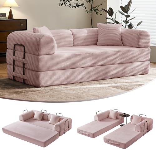 Catálogo para Comprar On-line Sofa Cama Canguro más recomendados. 48 SAVENICA - Sofá cama convertible de 79 pulgadas con marco de forma fija y reposabrazos extraíbles, sofá cama modular de pana, sofá con colchón plegable para espacios...