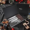 5 Pcs Chefs Kitchen Sharp Knife Set - Japanese Professional Cooking Cutting Knives for Meat Vegetable Bread and Paring, High Carbon Stainless Steel Santoku