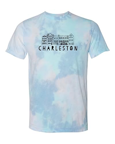 Miniatura 1 de Moonlight Makers, Charleston Rainbow Row, South Carolina, Unisex Graphic Tie Dye Tee, Shirts With Sayings, Funny Comfortable Colorful Tshirt (L,