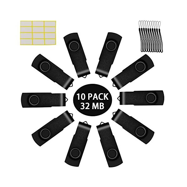 32MB USB Stick USB 2.0 Speichersticks Kleine Kapazität Uflatek Flash-Laufwerk 10 Stück Schwarz High Speed Flash Drive…