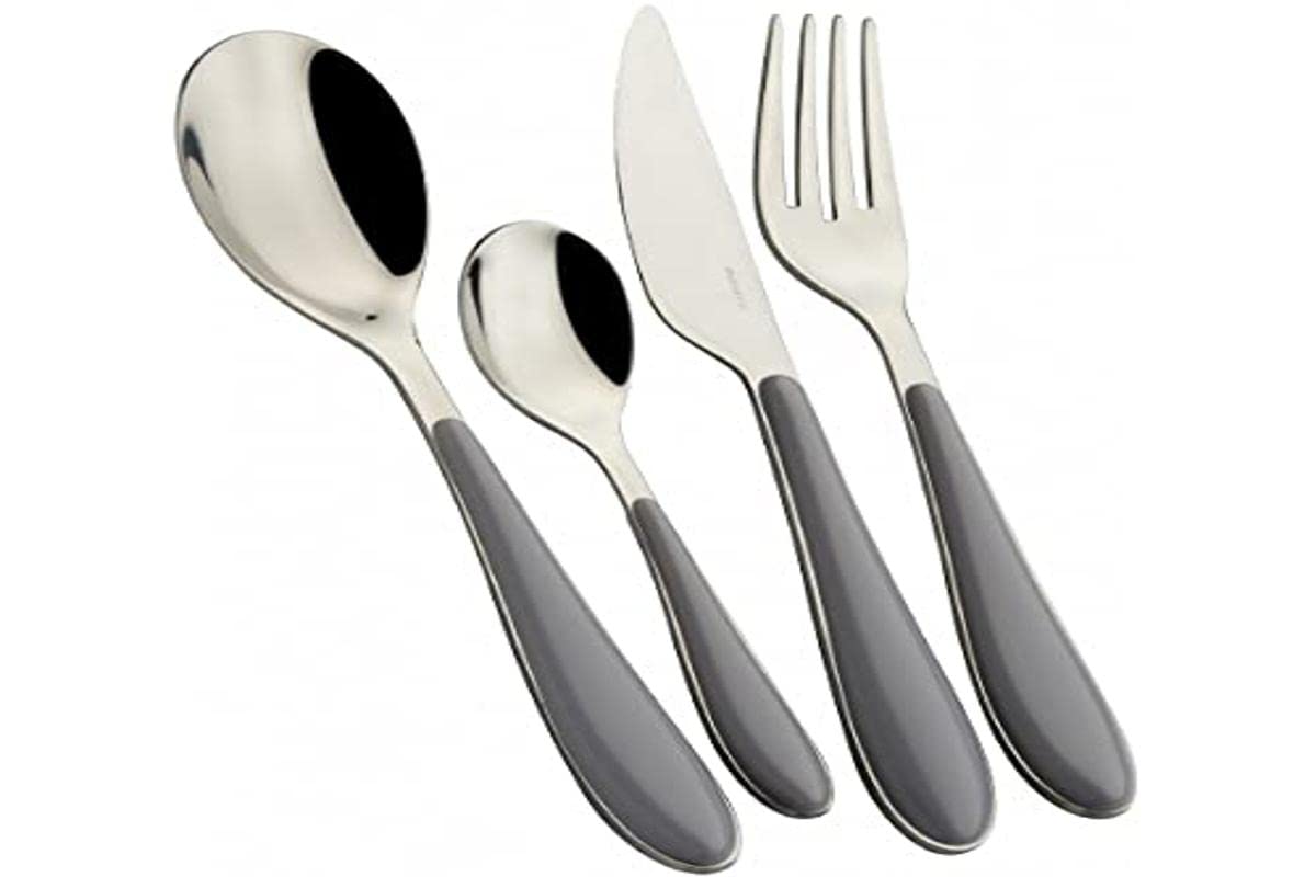 BUGATTI GGGU-023F50 Gioia Ménagère de 24 Pièces Service de Table SAN/Acier Gris 22 x 8 x 30 cm