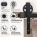 skysen 6.6FT Single Door Sliding Barn Door Hardware Track Kit Black (Big Wheel)