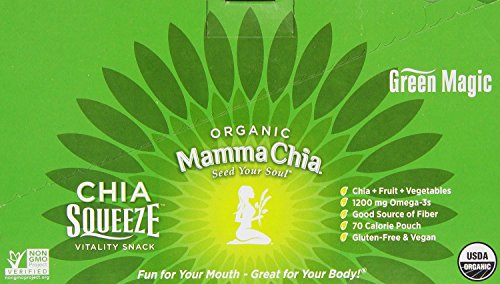 Mamma Chia Squeeze Vitality Snack, Green Magic, 3.5 Ounce (Pack of 8)