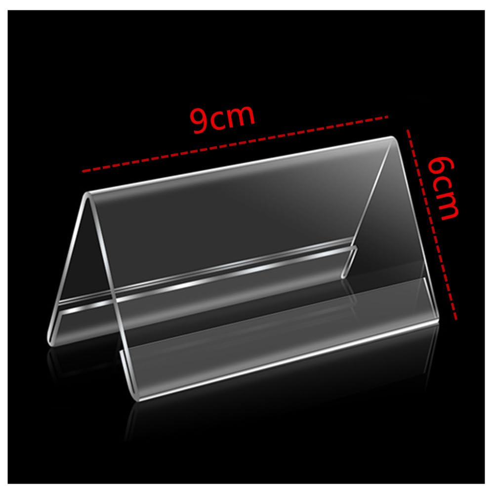 CAASFOOY 8 Pieces Table Notice Holder, Acrylic Label Holder, Transparent Plastic Table Display, Price Holder for Shop Poster - Image 2