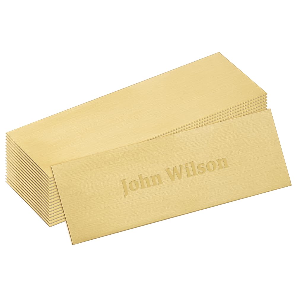 UNICRAFTALE - Gold Stainless Steel Sign, Self Adhesive Mailbox Plate, 76 x 25 mm, Customisable Label, Classic