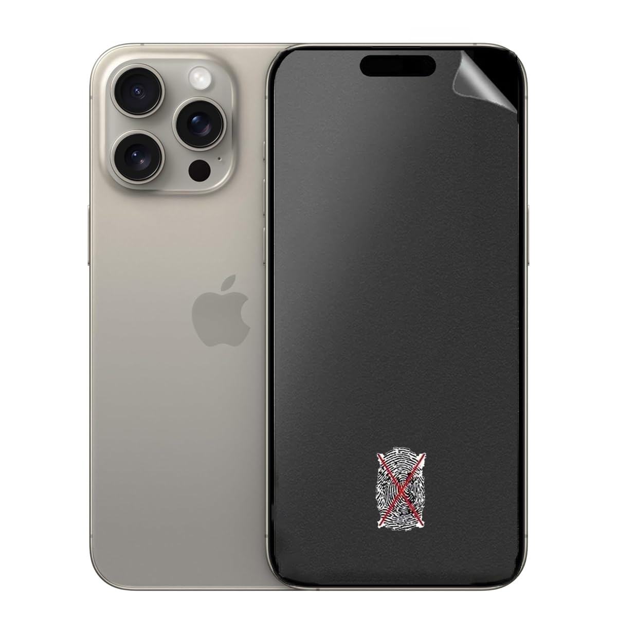 【3pcs】 Película hidrogel mate Prevención de huellas dactilares para iPhone 15 Pro Max (6.7"), Protector de pantalla tpu flexible y de alta sensibilidad [antirreflejos/anti-huellas]