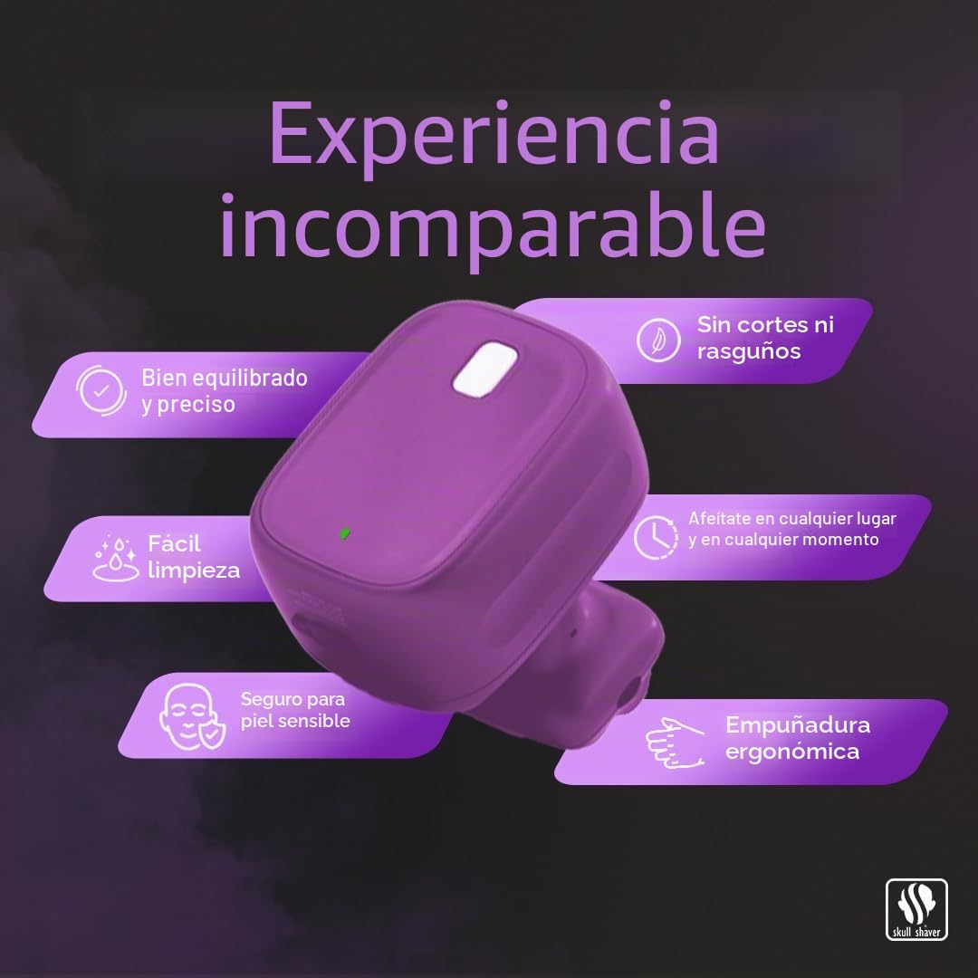 Skull Shaver One Lion Purple PRO Afeitadora para Mujeres - Eliminación de Vello Impecable - Afeitadora Eléctrica con Tecnología de Doble Hoja Escalonada | Eliminación de Vello Impecable, Afeitadora Eléctrica con Tecnología de Doble Hoja Escalonada, Para M