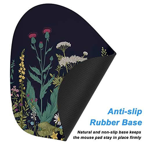 Rimilak Small Mouse Pad 6 X 7 Inch, Irregular Mini Mouse Pad With Non-Slip Rubber Base, Waterproof Compact Mouse Mat For Laptop Computer Wireless Mouse Keyboard Home Office Travel, Midnight Flowers #TOP5