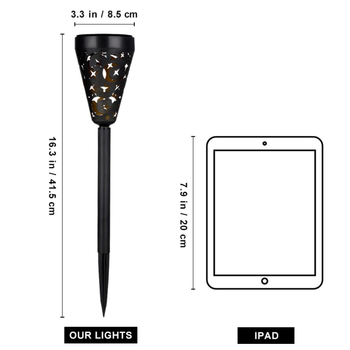 4 Stück Solar Gartenleuchten Sternform 1,2v 600mah, Schwarz, Ip65