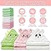 14 PCS Thicken Baby Towels Set, 3 PCS Soft Hooded Baby Towels & 11 PCS Washcloths, Baby Bath Towels for Newborns, Infants & Toddlers, Ultra Absorbent, Cute Baby Towel Gift for Girls